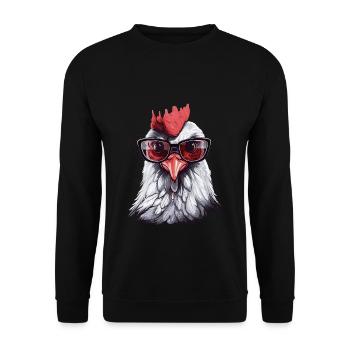 Chicken Brille - Unisex Pullover - Schwarz - Vorne - Alina (178cm) & Michal (187cm)