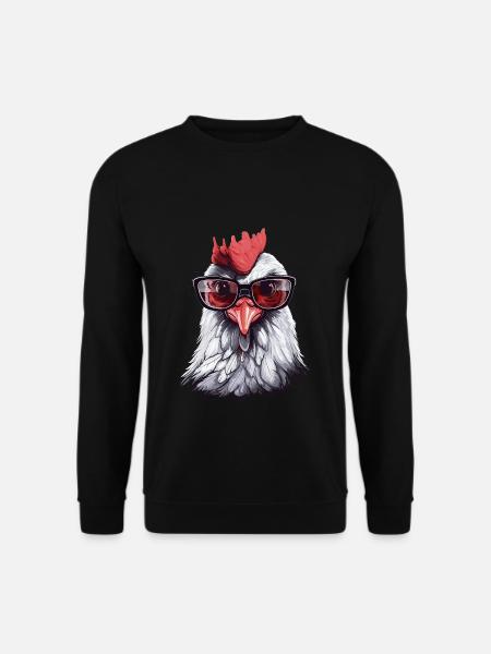 Chicken Brille - Unisex Pullover - Schwarz