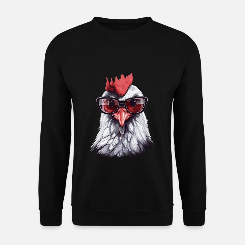 Chicken Brille - Unisex Pullover - Schwarz