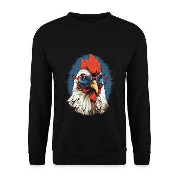Chicken Brille - Unisex Pullover - Schwarz - Vorne - Alina (178cm) & Michal (187cm)