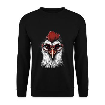 Chicken Brille - Unisex Pullover - Schwarz - Vorne - Alina (178cm) & Michal (187cm)