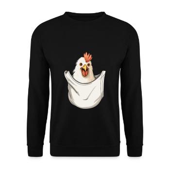 Chicken In Pocket - Unisex Sweatshirt - black - Front - Alina (178cm) & Michal (187cm)