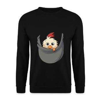 Chicken In Pocket - Unisex Sweatshirt - black - Front - Alina (178cm) & Michal (187cm)