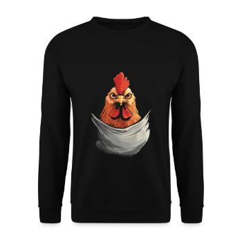 Chicken In Pocket - Unisex Sweatshirt - black - Front - Alina (178cm) & Michal (187cm)