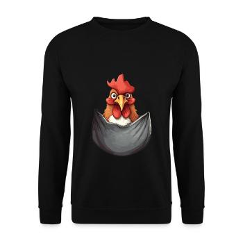 Chicken In Pocket - Unisex Sweatshirt - black - Front - Alina (178cm) & Michal (187cm)