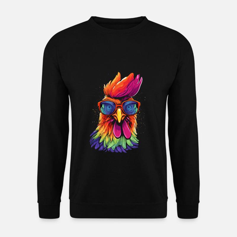 Chicken Sunglasses - Unisex Sweatshirt - black