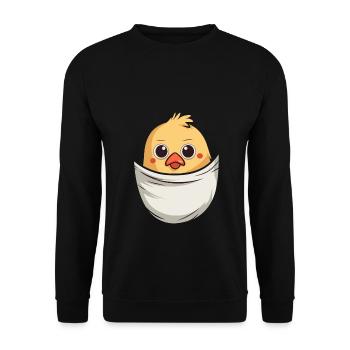 Chicken In Pocket - Unisex Sweatshirt - black - Front - Alina (178cm) & Michal (187cm)