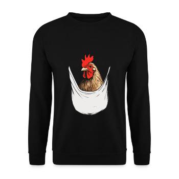 Chicken In Pocket - Unisex Sweatshirt - black - Front - Alina (178cm) & Michal (187cm)