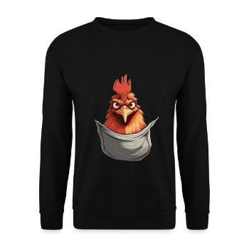Chicken In Pocket - Unisex Sweatshirt - black - Front - Alina (178cm) & Michal (187cm)