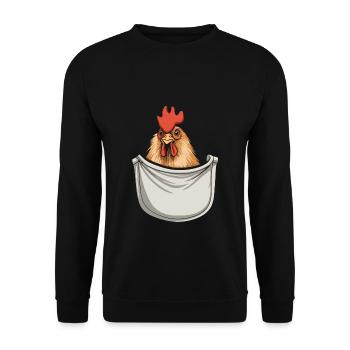 Chicken In Pocket - Unisex Sweatshirt - black - Front - Alina (178cm) & Michal (187cm)