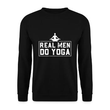 Real men do yoga - Unisex Sweatshirt - black - Front - Alina (178cm) & Michal (187cm)