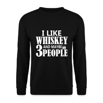J’aime le whisky et peut-être 3 personnes - Sweat-shirt Unisexe - noir - Devant - Alina (178cm) & Michal (187cm)