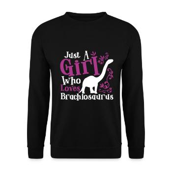 Juste une fille qui aime Brachiosaurus - Sweat-shirt Unisexe - noir - Devant - Alina (178cm) & Michal (187cm)