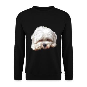 Maltese - Unisex Sweatshirt - black - Front - Alina (178cm) & Michal (187cm)