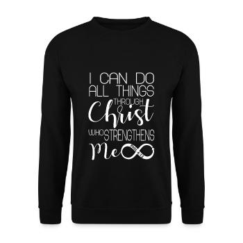 Bible verse Bible Motivation Religion - Unisex Sweatshirt - black - Front - Alina (178cm) & Michal (187cm)