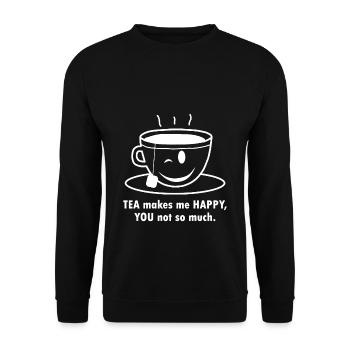 TEE HAPPINESS Teeglück - Unisex Pullover - Schwarz - Vorne - Alina (178cm) & Michal (187cm)