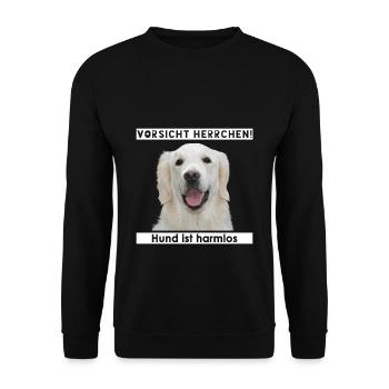 Golden Retriever - Unisex Pullover - Schwarz - Vorne - Alina (178cm) & Michal (187cm)