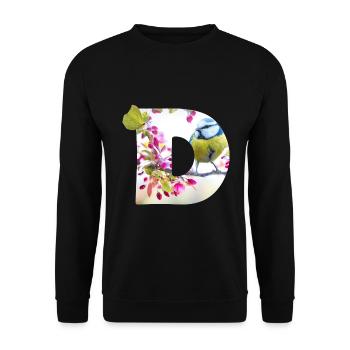 printemps oiseau papillon d - Sweat-shirt Unisexe - noir - Devant - Alina (178cm) & Michal (187cm)