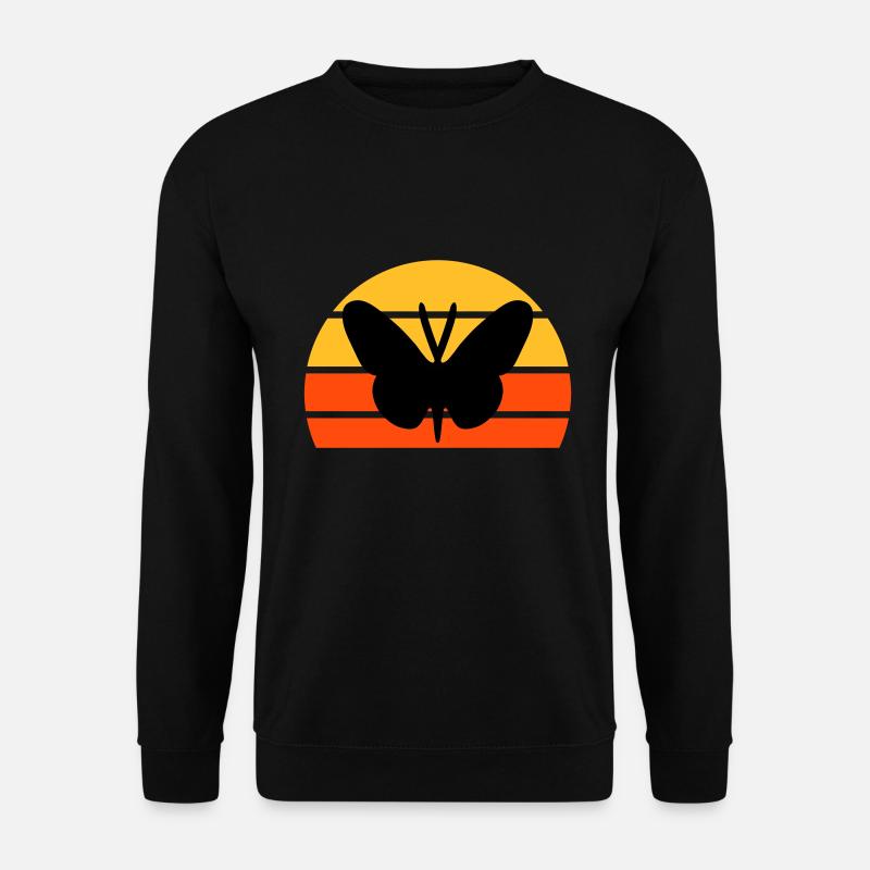 Papillon devant un demi-soleil - Sweat-shirt Unisexe - noir