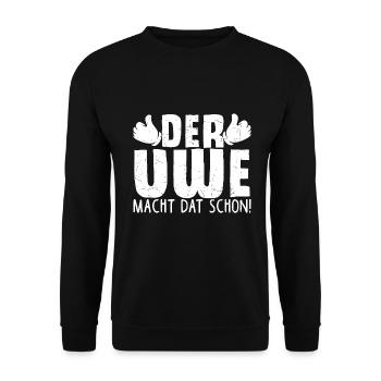 Uwe - Unisex Pullover - Schwarz - Vorne - Alina (178cm) & Michal (187cm)