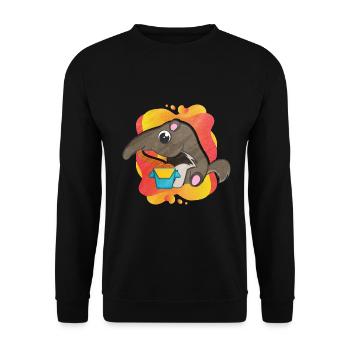 Dear Anteater Gift - Unisex Sweatshirt - black - Front - Alina (178cm) & Michal (187cm)