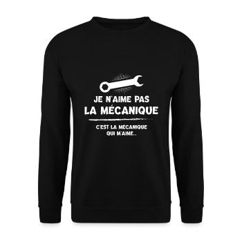 Super mécano cadeau drôle mécanique humour garage - Sweat-shirt Unisexe - noir - Devant - Alina (178cm) & Michal (187cm)