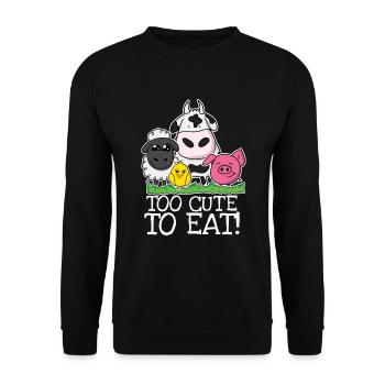 Too cute to eat - Unisex Pullover - Schwarz - Vorne - Alina (178cm) & Michal (187cm)