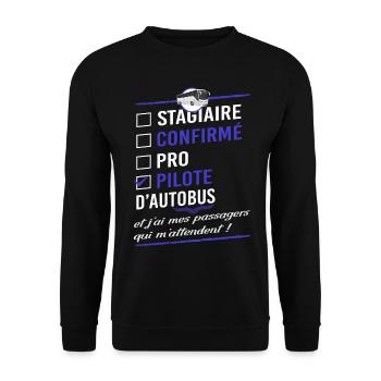Bus driver - bus driver humor gift - Unisex Sweatshirt - black - Front - Alina (178cm) & Michal (187cm)