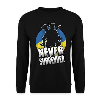 Ukraine - Never Surrender - Unisex Pullover - Schwarz - Vorne - Alina (178cm) & Michal (187cm)