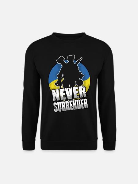 Ukraine - Never Surrender - Unisex Sweatshirt - black