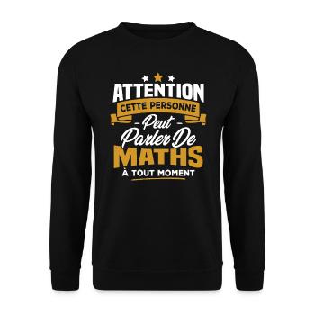 Cette personne peut parler de maths à tout moment - Sweat-shirt Unisexe - noir - Devant - Alina (178cm) & Michal (187cm)