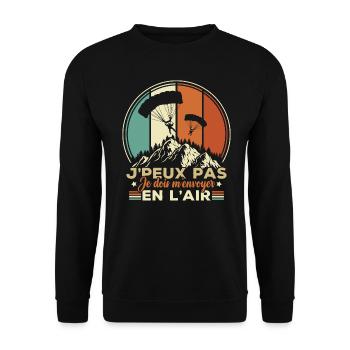 Je Peux Pas J'Ai En L'Air Parachutisme - Sweat-shirt Unisexe - noir - Devant - Alina (178cm) & Michal (187cm)
