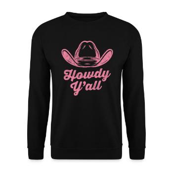 Howdy Y'all - Unisex Sweatshirt - black - Front - Alina (178cm) & Michal (187cm)