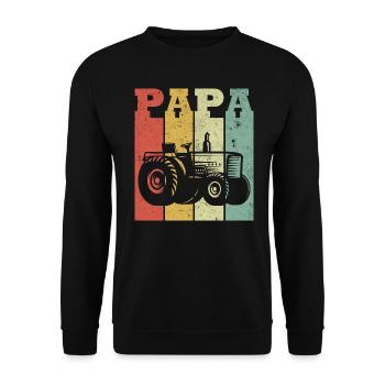 Vater Traktor Landwirt - Unisex Pullover - Schwarz - Vorne - Alina (178cm) & Michal (187cm)