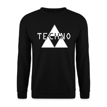 TECHNO Music Sign - Unisex Sweatshirt - black - Front - Alina (178cm) & Michal (187cm)