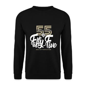 55 years fifty five Birthday gift 55 years - Unisex Sweatshirt - black - Front - Alina (178cm) & Michal (187cm)