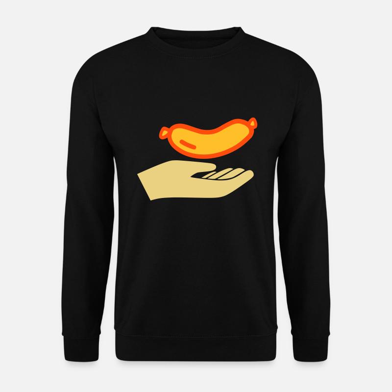 Hand reicht Würstchen - Unisex Pullover - Schwarz
