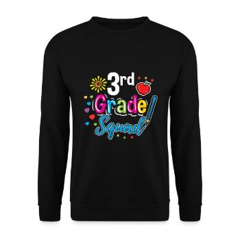3rd Grade Squad Teacher - Unisex Sweatshirt - black - Front - Alina (178cm) & Michal (187cm)
