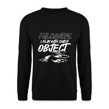 Cadeau d’ornithologie de fauconnerie - Sweat-shirt Unisexe - noir - Devant - Alina (178cm) & Michal (187cm)