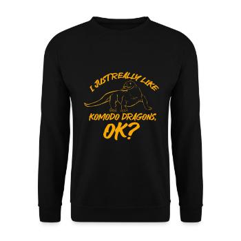 Komodowaran Komodo Liebhaber Geschenk - Unisex Pullover - Schwarz - Vorne - Alina (178cm) & Michal (187cm)