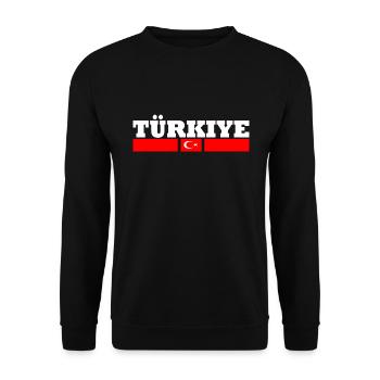 Drapeau turc - Sweat-shirt Unisexe - noir - Devant - Alina (178cm) & Michal (187cm)