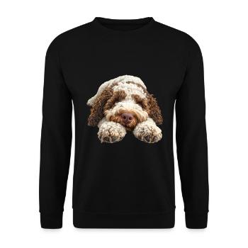 Lagotto Romagnolo - Unisex Pullover - Schwarz - Vorne - Alina (178cm) & Michal (187cm)