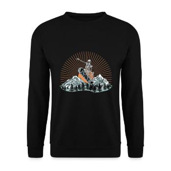 Snowboard Skull Funny - Unisex Sweatshirt - black - Front - Alina (178cm) & Michal (187cm)
