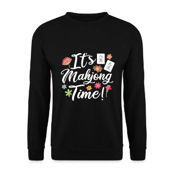Cadeau pour les fans de Mahjong - Sweat-shirt Unisexe - noir - Devant - Alina (178cm) & Michal (187cm)