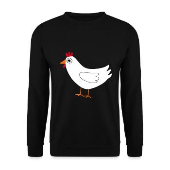 white chicken funny gift farmers farmers - Unisex Sweatshirt - black - Front - Alina (178cm) & Michal (187cm)
