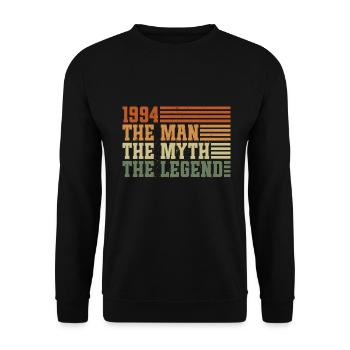 1994 Vintage homme mythe légende anniversaire - Sweat-shirt Unisexe - noir - Devant - Alina (178cm) & Michal (187cm)