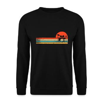 Retro Drums Musician Drummer - Unisex Sweatshirt - black - Front - Alina (178cm) & Michal (187cm)