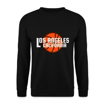 Los Angeles, Californie, basket-ball en arrière-plan - Sweat-shirt Unisexe - noir - Devant - Alina (178cm) & Michal (187cm)