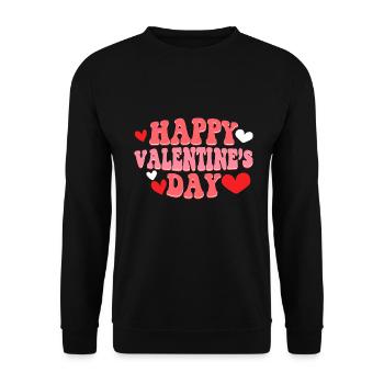 Happy Valentine's Day Boyfriend Girlfriend Love Heart - Unisex Sweatshirt - black - Front - Alina (178cm) & Michal (187cm)
