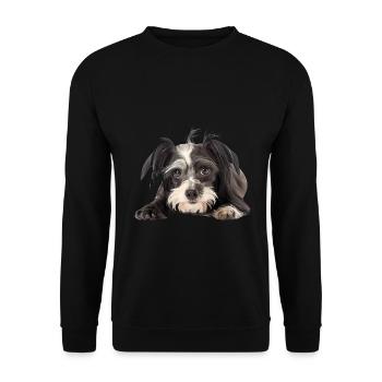 Chinese Crested - Unisex Pullover - Schwarz - Vorne - Alina (178cm) & Michal (187cm)